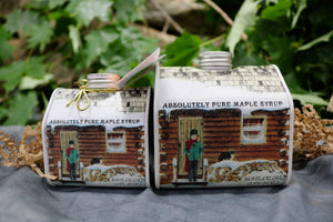 Tin containers of maple syrup